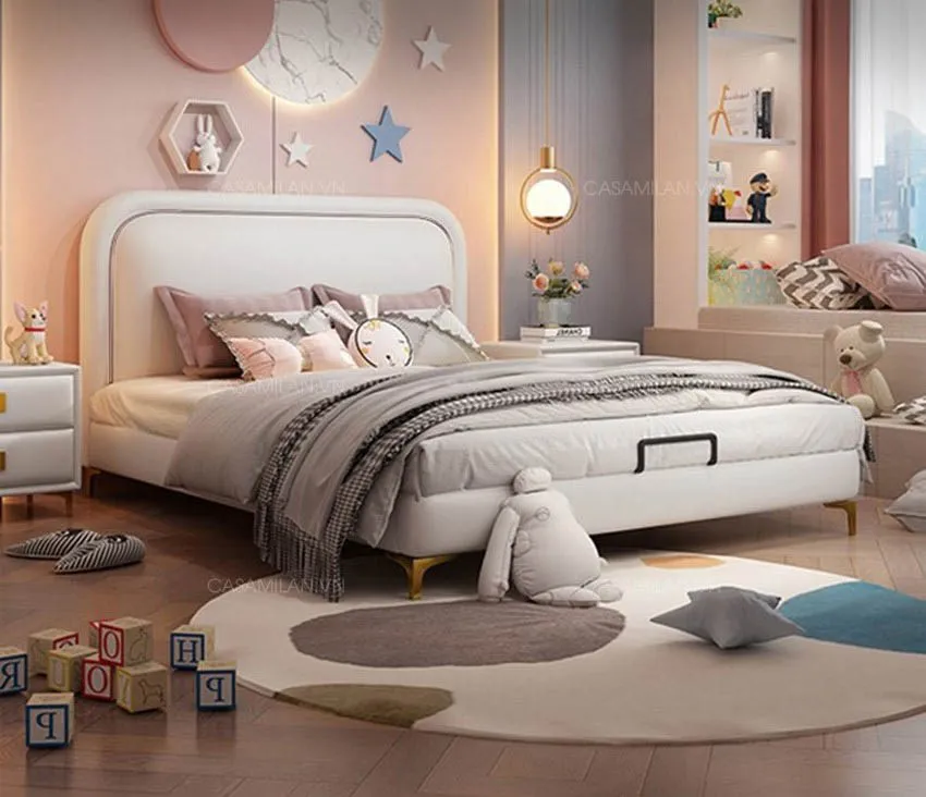 Giường ngủ cho bé gái đẹp mắt hiện đại CB106