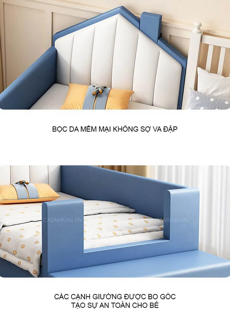 Giường ngủ bọc nệm mút xốp êm ái CB119