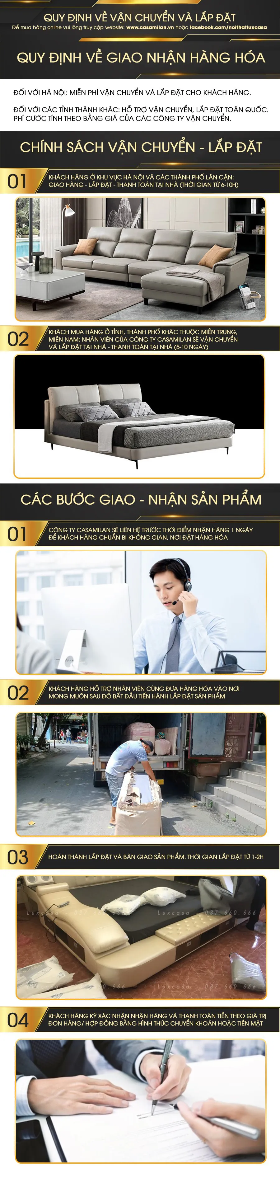 Chính sách vận chuyển và bảo hàng tại Casamilan