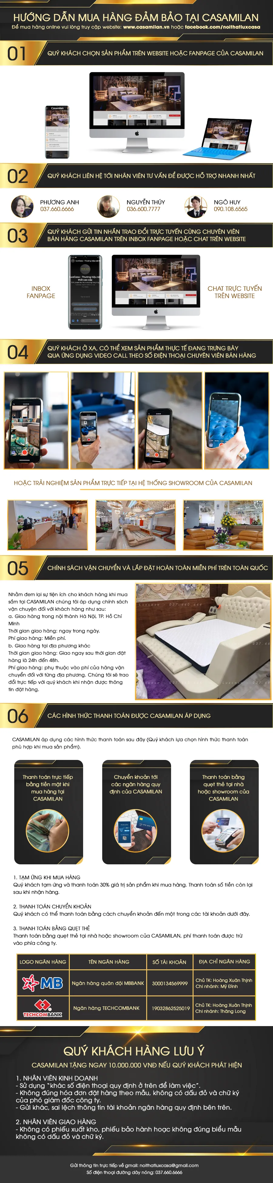 Hướng dẫn mua hàng tại Casamilan