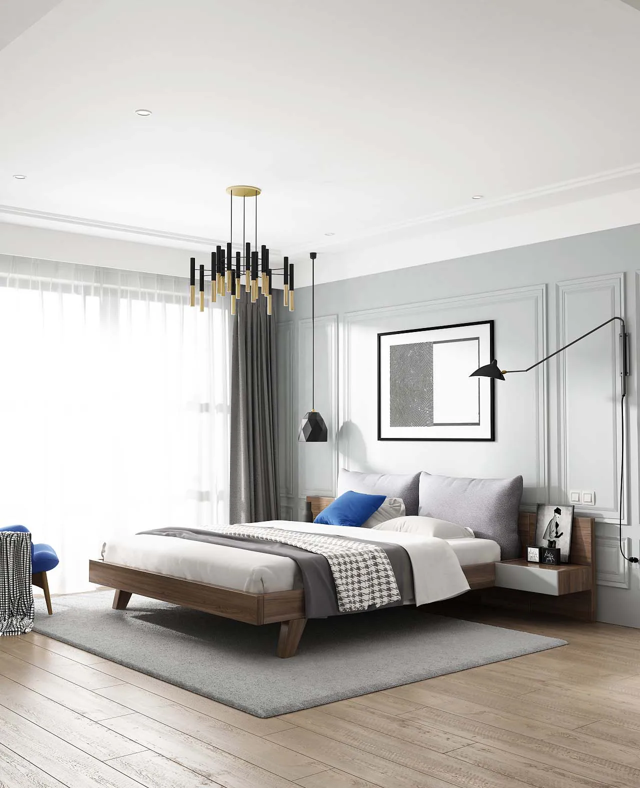 Giường gỗ tự nhiên hiện đại