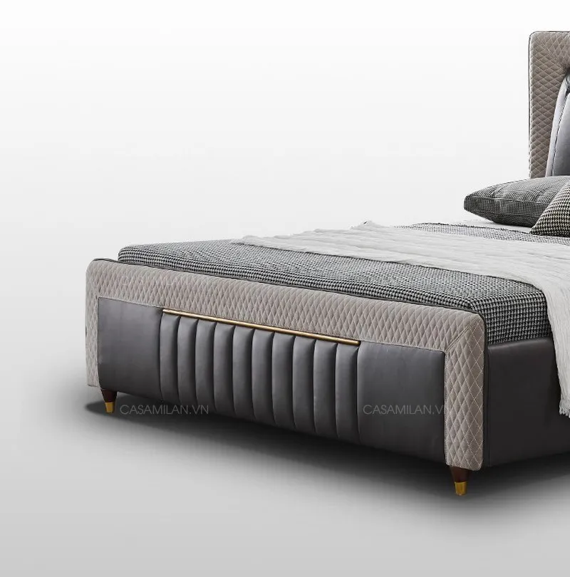 Chân giường ngủ bọc da cao cấp vững chắc GD2206