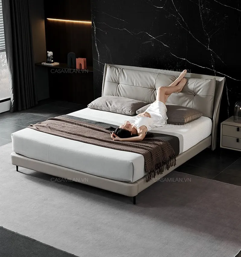 Giường ngủ bọc da cao cấp GD2218