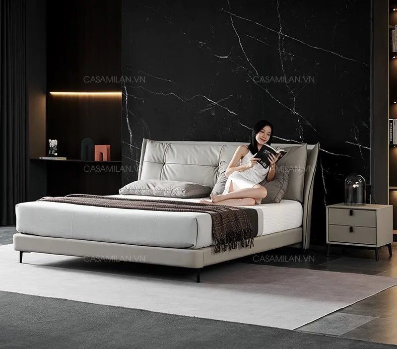 Giường ngủ hiện đại thiết kế tinh tế, nhã nhặn