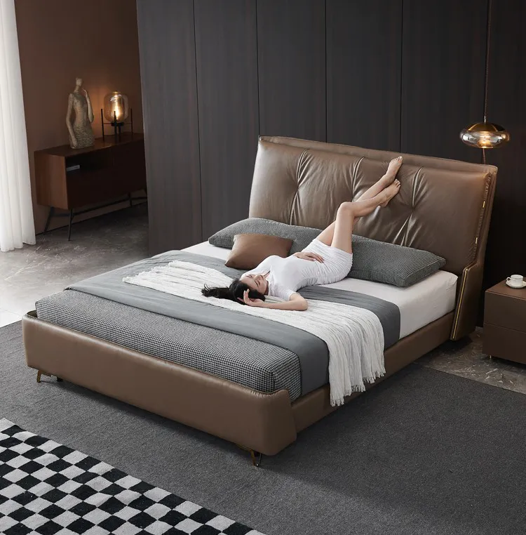 Giường ngủ bọc da cao cấp GD318