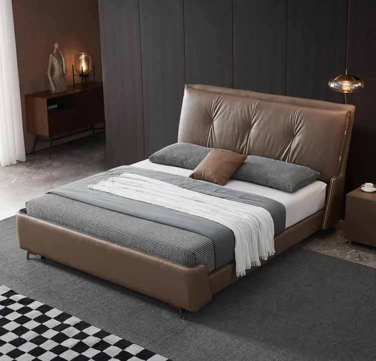 Giường ngủ bọc da hiện đại GD318