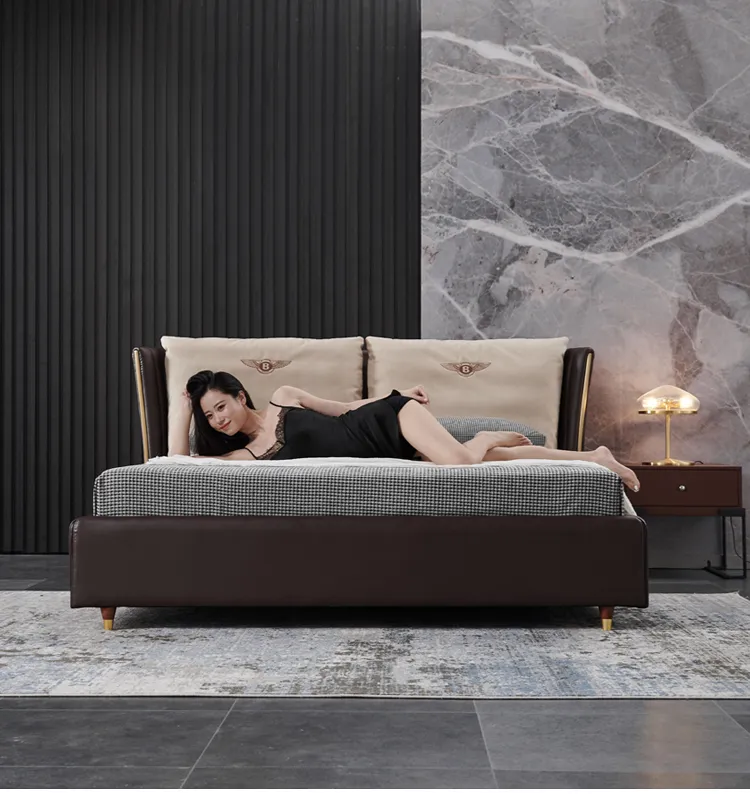 Giường ngủ bọc da êm ái an toàn với trẻ nhỏ GD320