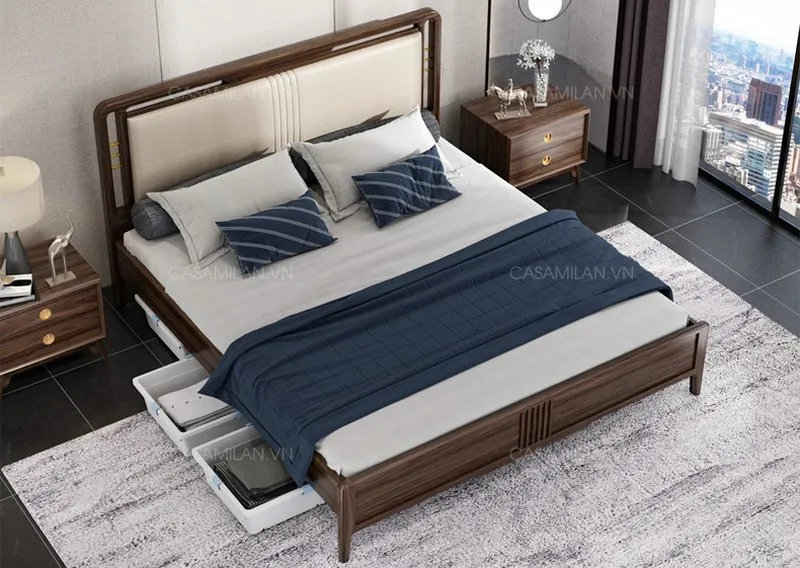 Giường gỗ tự nhiên cao cấp GG2102