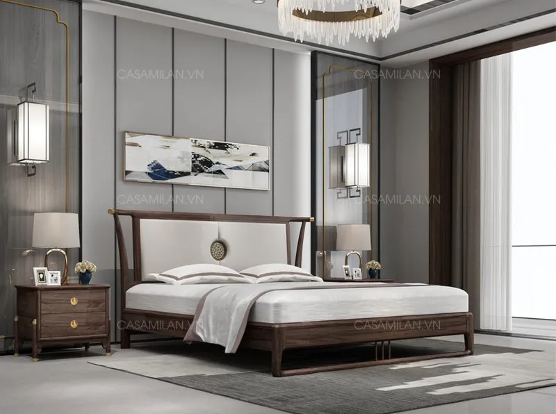 Giường gỗ sang trọng nổi bật và bắt mắt GG2104