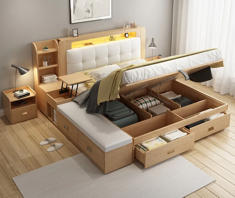 Giường bọc nỉ đầu giường hiện đại đa năng