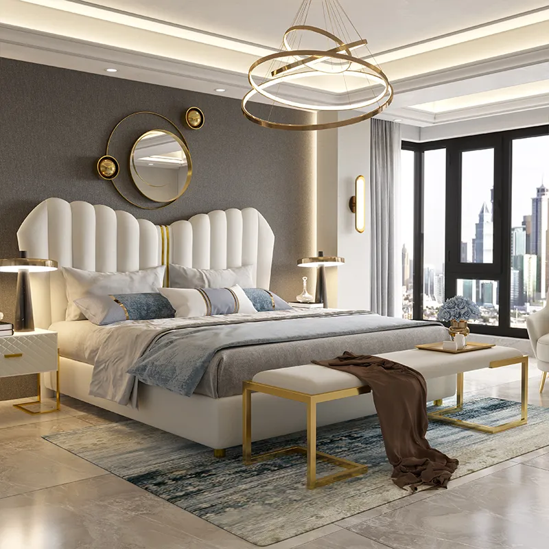 Giường ngủ bọc nỉ tân cổ diển hiện đại