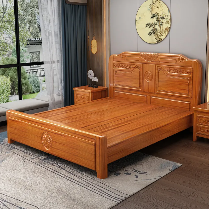 Giường ngủ gỗ 1m8x2m đẹp kiểu truyền thông 