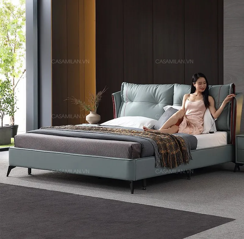 Giường bọc da hiện đại