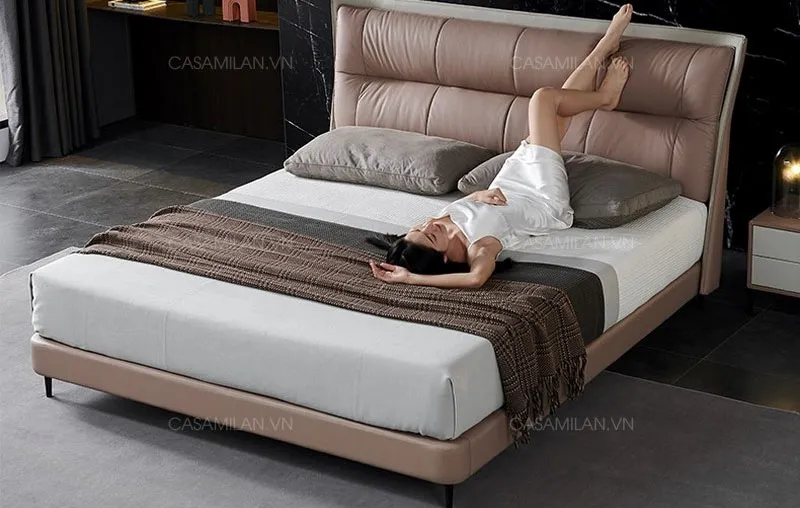 Giường ngủ bọc da hiện đại