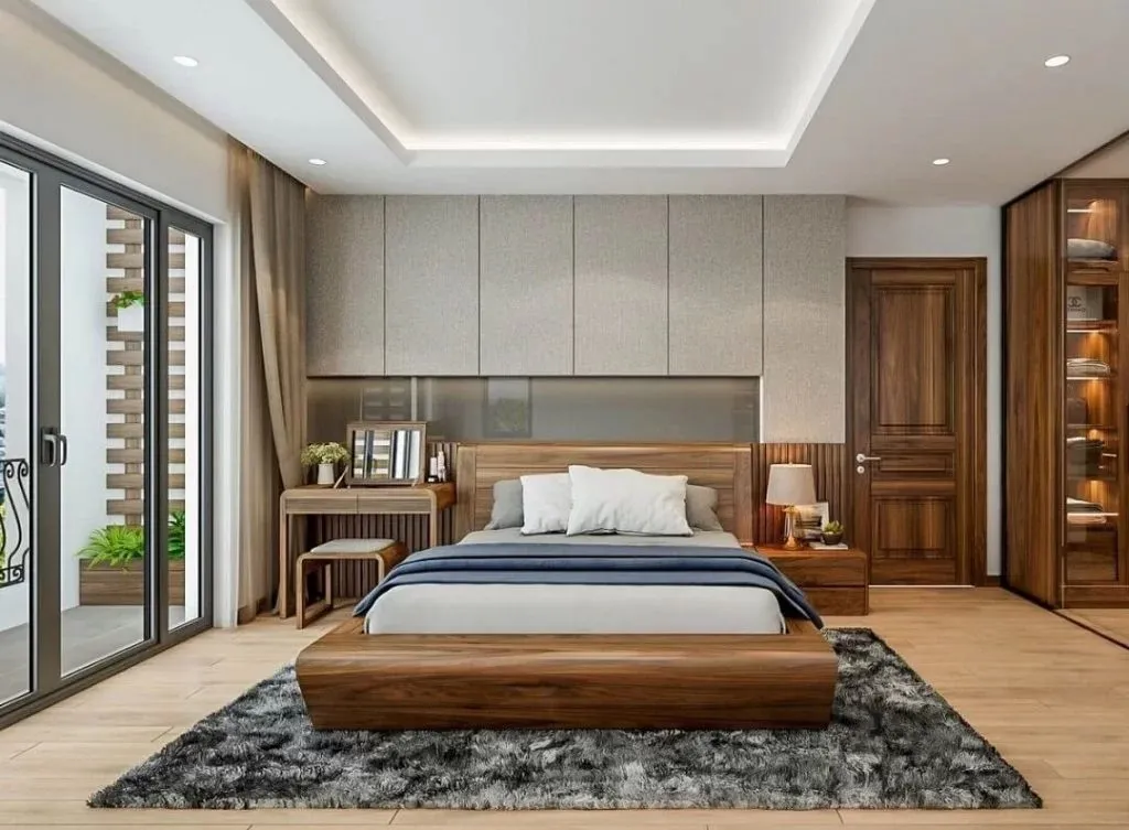 Giường ngủ gỗ chắc chắn hiện đại
