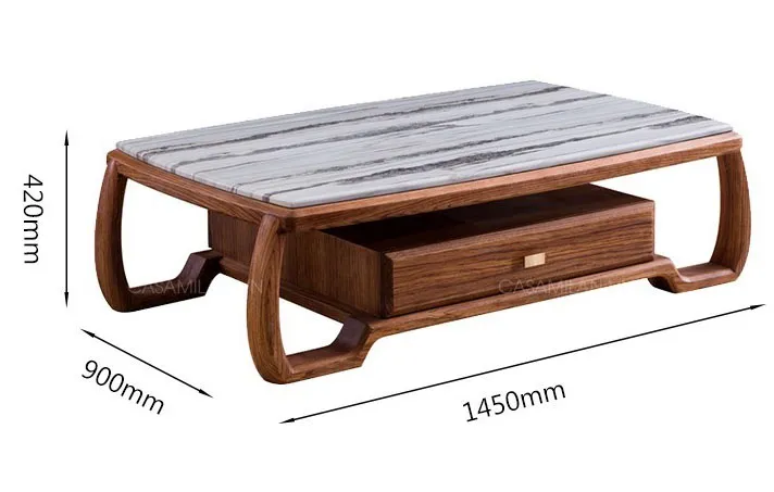 Kích thước bàn trà gỗ sồi nhỏ gọn tối ưu