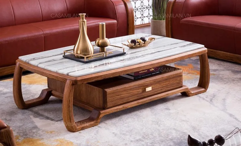 Bàn trà sofa mặt đá thiết kế độc đáo tiện ích