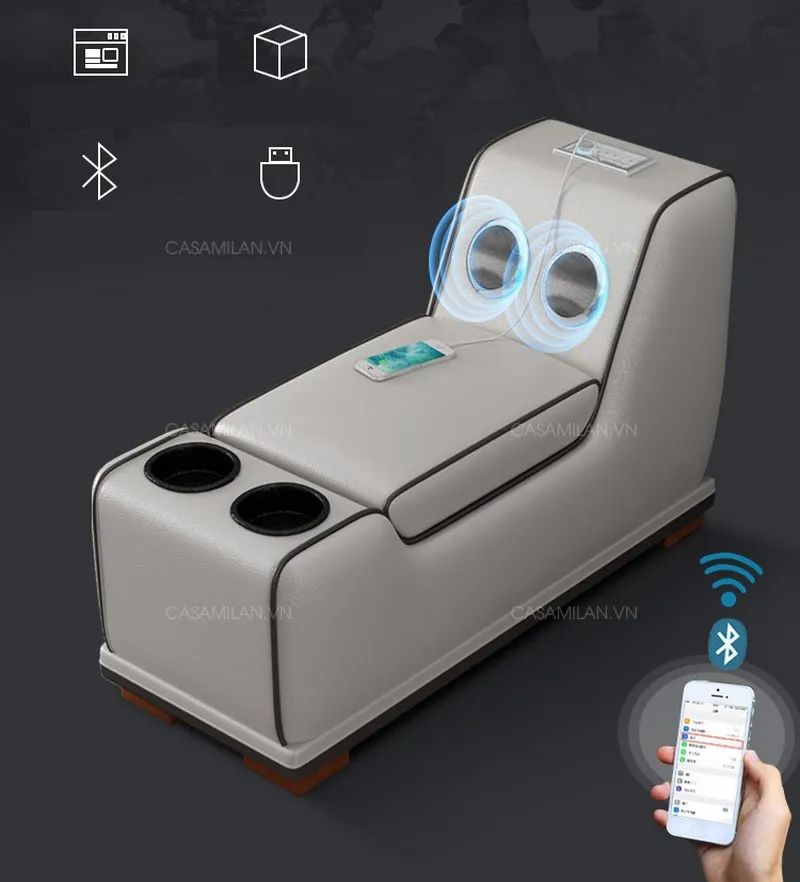 Hệ thống loa đi kèm cổng sạc USB tiện lơi