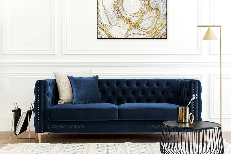 Ghế Sofa Tân Cổ Điển Vải Nỉ Sang Trọng STC1401