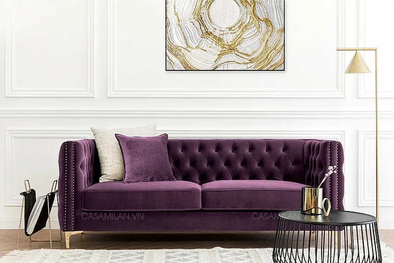 Ghế Sofa Tân Cổ Điển Vải Nỉ Sang Trọng STC1401