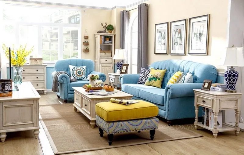 Ghế Sofa Tân Cổ Điển Vải Nỉ Đẹp STC1402