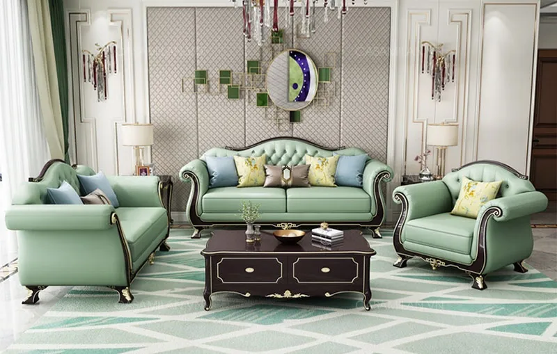 Ghế Sofa Da Tân Cổ Điển STC1409