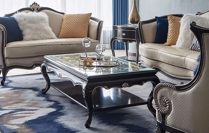 Ghế Sofa Da Tân Cổ Điển STC1406